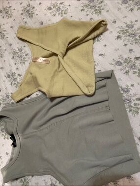 Forever 21 Light Sage Ribbed Tank Top